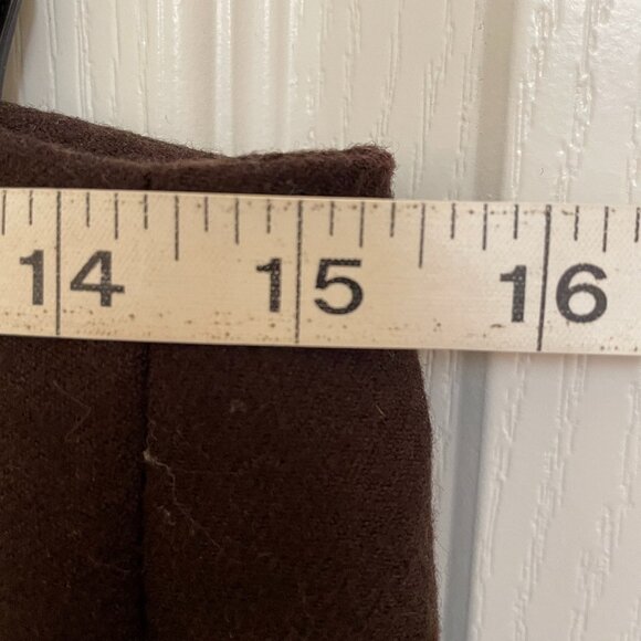 HARVE' BENARD WOOL A-LINE BROWN SKIRT, MAXI LENGTH, SIZE 12 - Picture 6 of 8